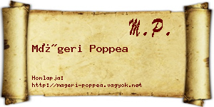 Mágeri Poppea névjegykártya